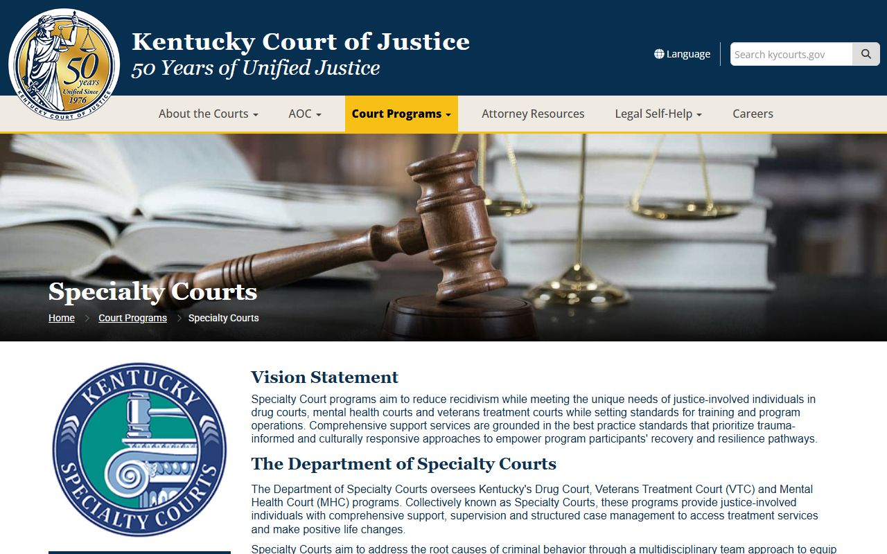 Spencer County court dockets Kentucky Specialty Courts information