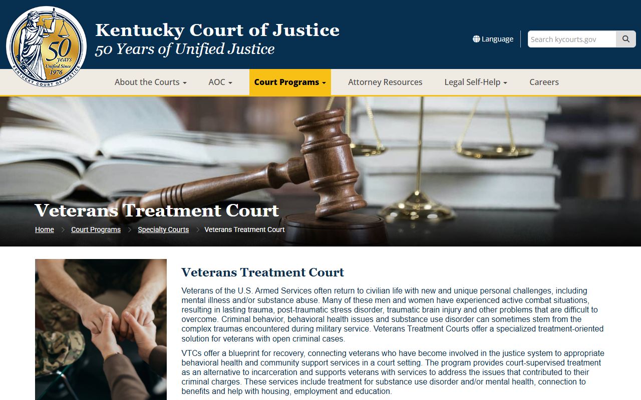 Spencer County court dockets Kentucky Veterans Treatment Court information