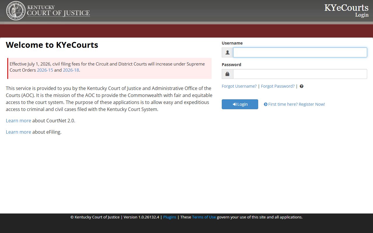 Spencer County court records KYeCourts registered user login