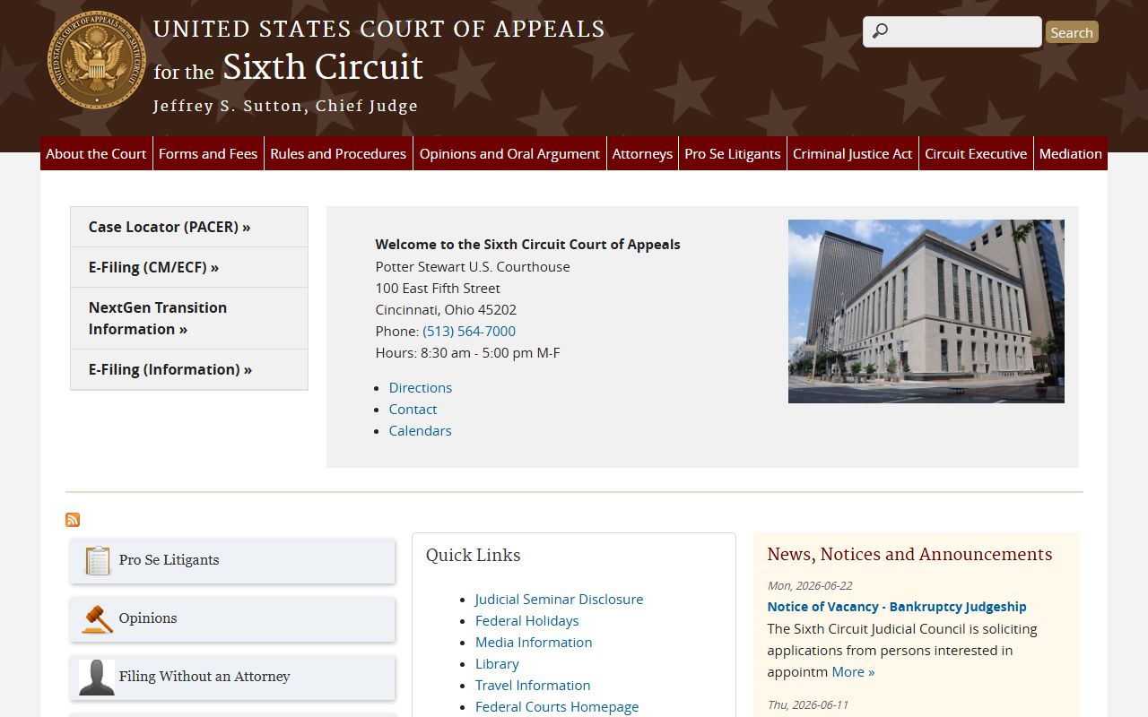 Spencer County Circuit Court records Sixth Circuit federal appeal source