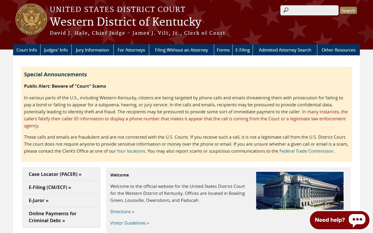 Spencer County Circuit Court records federal district court distinction