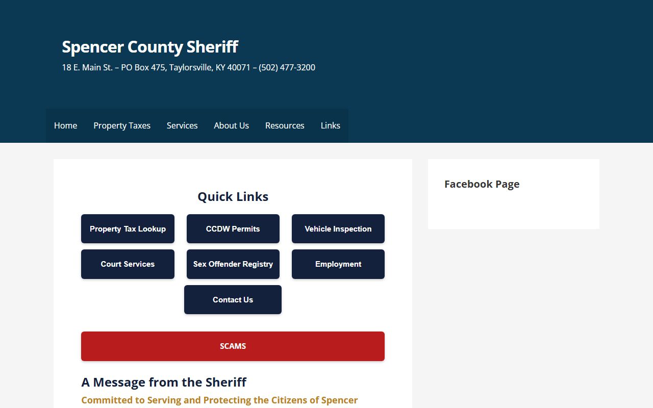 Spencer County sheriff records and jail information