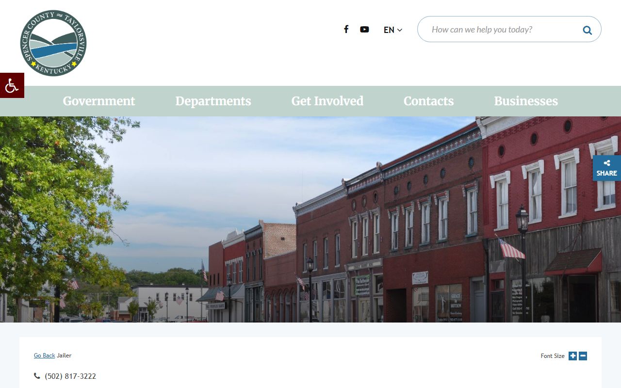 Spencer County inmate records jailer directory